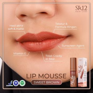 LIP MOUSSE SWEET BROWN Ringan Tahan Lama Tidak cracky melembabkan mengandung Vitamin E dan Sunscreen