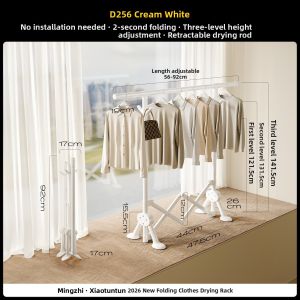 MINGZHI | Foldable and Telescopic Clothes Drying Rack