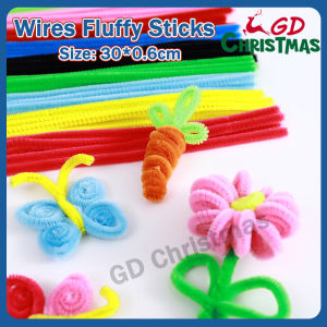 100pcs Colorful Dense Fuzzy Wire Pipe Cleaner Craft Flower Chenille Stem DIY Children's Handmade