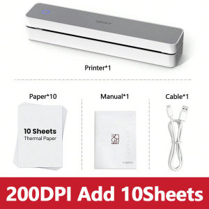 HPRT | HPRT MT610 A4 Portable Printer Wireless Bluethooth Thermal Printer Support For 8.5"x11" US Letter Compatible with Android &iOS