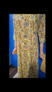 [ Ready SG Stock ] Cotton A-Line Floral print 2 Pcs Punjabi Suit / Kurta & Palazzo Set [Indian Smart Casual Wear]