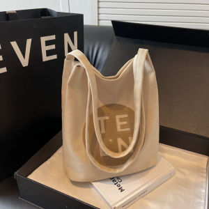 Large Capacity Canvas Tote Bag Underarm Single Shoulder Womens Bag for Commuting And Class Versatile Design Shopping Bag Shape