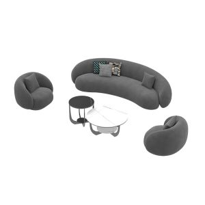 HUASHEMEIJI | Vintage Arc-shaped Beauty Salon Sofa