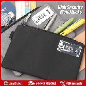 Lockable Kosmccomoney Bags Durable Nylon Lock Bank Bag Coin BagStorage Cash Bag For JewelryPassportCredit Cards Lockable Money Pockets Secure Nylon Lock Coin Purse Bank Bag With Zipper For Travel Cash Jewelry Passport
