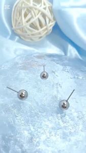 ( 1 CẶP ) Khuyên tai nam nử titan không gỉ khuyên nụ màu bạc chui đẩy cá tính khuyên tai nam khuyên tai nữ tròn bông tai hình nụ | Fancy