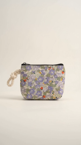 Damda Floral Mini Pouch - Cotton Zipper Coin Purse Small Makeup Bag Gift Ideas
