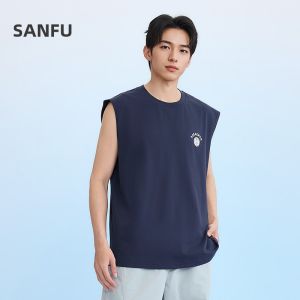 SANFU | Mens Summer Large Pattern Printed Textured Vest