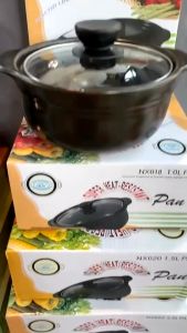 Nồi đất sứ PAN tráng men nắp kính chống dính nhiều kích thước - Kho cá thịt nấu mì cay cơm niêu