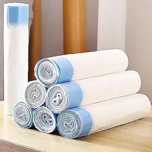 15pcs/roll Thick Trash Bags Tear-Off Drawstring Trash Can LinersFor Home Kitchen Restaurant Living Room Garbage Sorting
