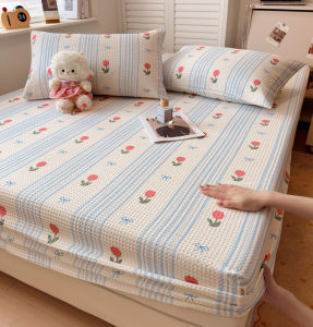 WUYINLIANGPIN | Honeycomb Pattern Cotton Bed Sheet Full Protection