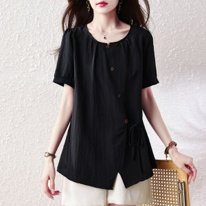 DAIXIANGFEIZI | Áo Voan Tay Ngắn Dài Mid-Length Kích Cỡ Lớn