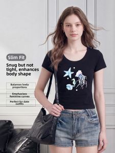 LIDIA | Slim Fit Round Neck Short Sleeve T-Shirt