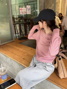 Korean Style Simple Long Sleeve Knitted Sweater Casual Loose Slimming Top Womens Early Autumn New Loose Feeling Comfortable