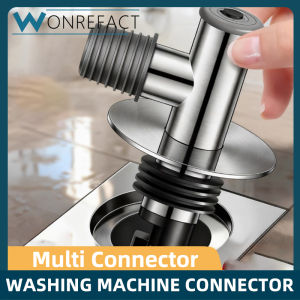 Washing Machine Drain Tee Stainless Steel Floor Drain Joint Two In One Fault Lengthened Drainage Pipe Deodorant And Anti Overflow