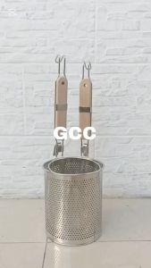 Saringan Mie Kocok Stainless Steel Premium - Alat Peniris Bihun/Bakmi/Kwetiau - Warna Silver