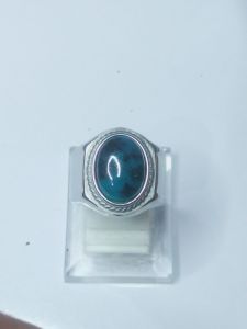 cincin batu bacan Doko majiko asli dim 14x10x5 ring monel silver