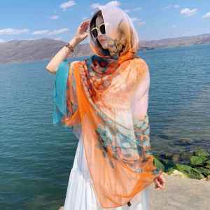 New 2024 Womens Beach Skirt Scarf Lightweight Summer Spring Autumn Sunscreen Large Shawl Scarf Dreamy Heart Korean Style