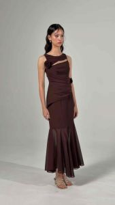 Waffle dress เดรสออกงาน ผ้าชีฟอง