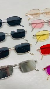 พร้อมส่งในไทย แว่นตากันแดด แว่นแฟชั่น ทรงสี่เหลี่ยมเล็ก วินเทจ ทรงหรั่ง 4king ป้องกันUV กรอบโลหะ ขาแข็งแรง ใส่ได้ทั้งผู้หญิง และผู้ชาย พร้อมกล่องใส่