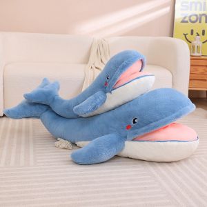 ZEEMIN Halloween Christmas 75cm-115cm Cute Big Mouth Shark Plush Toy Soft Stuffed Whale Animal Reading Pillow for Birthday Gifts Cushion Doll Gift