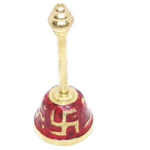 กระดิ่ง สายมู บูชาเทพ กระดิ่ง ทองเหลือง กระดิ่งด้ามจับ กระดิ่งพิธี หล่อ หนา เรียบ เสียงใส จากประเทศอินเดียปากกว้าง1.5นิ้ว HB-012