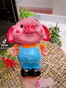 (23x17x11cm) Heo đất thạch cao Tik Tok (heo Chi pu). Nước sơn Bạch Tuyết bóng mịn hình vẽ tay tỉ mỉ từng chi tiết