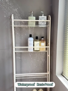 SJorage 5 Layer Wall Mounted Hanging Kitchen Spice Rack Organizer Behind Door Storage Rack With Adhesive Suction Cups
