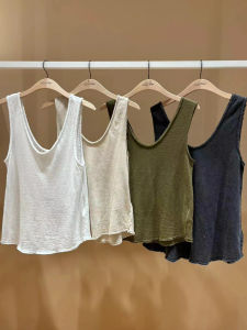 Áo Vest Không Tay Mỏng Mùa Hè Cho Nữ America Vintage Sonoma Series Cổ Tròn Cotton Nguyên Chất Thường Ngày Dài Thường