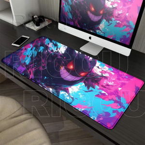 Mouse Pads Pokemon Gengar Style Large PC Computer Mechanical Keyboard Carpet Aesthetics Locking Edge Pads Non-slip XXL Desk Mats