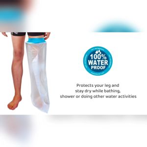 LOCAL STOCK Waterproof Leg Cast Cover for Shower Bath Adult Full Leg Shower Bath Protector Bandage Wound Showering for Broken Long Leg Knee Foot Ankle Wound BurnsReusable