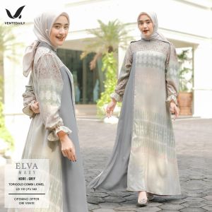 VENTE | Elva Gamis Wanita Motif Etnik Terbaru | Dress Wanita Pesta Kondangan | Bahan ToryGold Motif
