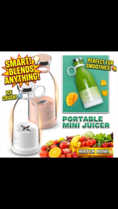 [SG Stock] Fresh Juice Style Portable Blender | 350ml Mini Juicer Cup | 4 Stainless Steel Blades | Cordless Magnetic Charging | Personal Smoothie & Milkshake Mixer