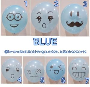(PART 1) BALON EMOJI LUCU 12 INCH / BALON LATEX MOTIF EMOJI WARNA WARNI / BALLON EMOTICON - 1PCS / BLE-7835