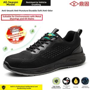 DINGGU | Mens Winter Steel Toe Electrical Insulated Puncture-Resistant Breathable Lightweight Safety Shoes