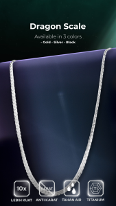 [bisa COD] Emrys Necklace DRAGON SCALE Real Titanium Anti Karat Kalung Titanium Pria Wanita / Sierra Kalung Limited Edition Bergaransi