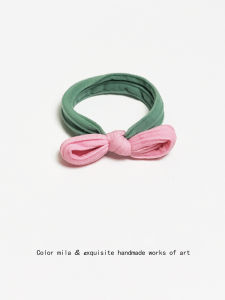 Contrast Color Rubber Band Female Tie-up Hair Head Rope Bow Hair Rope Cute Online Influencer Refined Hair Band Leather Case Rubber Band Headdress