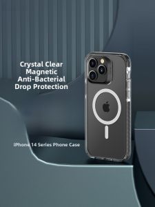 VOKAMO | VOKAMO Magnetic Absorption Transparent Protective Case For Apple 14 15 Pro Max Full Cover Anti-Fall Scratch-Resistant Simple Luxury Design