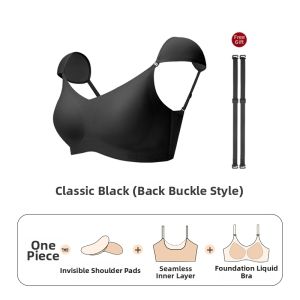 LUCKMEEY | Skin Tone Invisible Push Up Square Shoulder Bra