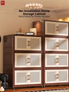 Vintage Style Large Capacity Storage Cabinet for Home Living Room Easy Assemble