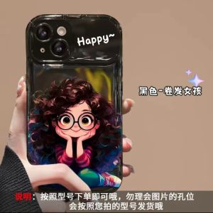 Curly Hair Girl Suitable for Opporeno11 Phone Case Reno10/9/8/7/6pro New Arrival 5K Flip Findx5/X3 Mirror A96 Female A58x/A55/A57/A56s