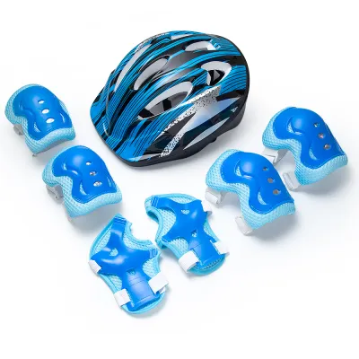7Pcs Kids Protective Gear Set – Adjustable Helmet & Knee/Elbow/Wrist Pads for Skateboard Cycling Hoverboard Scooter Rollerbladin