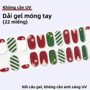 Bộ Dán Móng Tay Giáng Sinh Không Cần Đèn UV 16/22 Miếng Phủ Kín Không Cần Đèn UV Hình Dán Móng 3D Dán Móng Tiện Dụng Tạo Hiệu Ứng Nghệ Thuật Móng Như Tại Salon