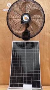 Bảo hành 2 năm có REMOTE quạt năng lượng mặt trời treo tường công nghiệp 18 inch Solar Fan 60000 mAh động cơ không chổi than sạc 2 chế độ siêu mát