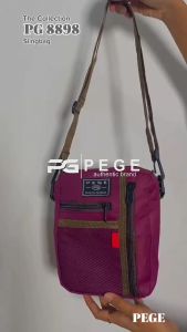 Tas Selempang Pria Keren PEGE Tas Slempang Bahu Model Kotak Kombinasi Model Simpel Kasual - PG 8898
