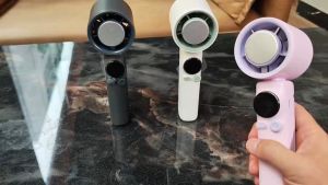 High Speed Handheld Fan 23H 6000mAh Strong Wind 100 Level Adjustment LED Display Battery Portable Turbo Fan