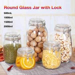 Talao Round Glass Jars: Durable & Lockable Kitchen Containers