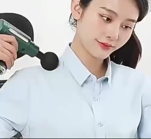 (SG)Portable Deep Tissue Massage Gun – 6-Speed Electric Percussion Massager with 4 Replaceable Heads for Muscle Relief
