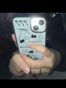 Korean Style Acrylic Phone Case with Cute Cartoon Girls Y2K Design for  16Pro/15Promax/14 13/12 Black Edge Protection Cover