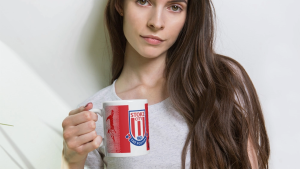 คูลเลอร์คิง Stoke City V2 แก้วกาแฟ 11 หรือ 15 ออนซ์ สีขาว – เหมาะสำหรับชา กาแฟ และของขวัญ ของที่ระลึก