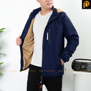 Áo Khoác Gió Lót Lông Nam Áo Khoác Mùa Đông Vải Gió Chống Nước Cao Cấp Mềm Mịn
